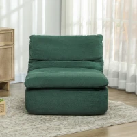 HOMCOM Floor Sofa with Single Piece Ultra High-Density Foam, Armless Floor Chair for Living Room, Bedroom, Home Office, Green(m-10)