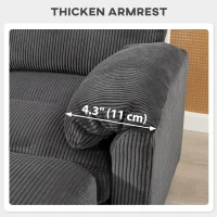 HOMCOM Modular Sectional Sofa, Oversized U-Shaped Couch with Spring Cushion, Corduroy Sofa for Living Room, Charcoal Grey(m-6)