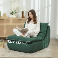 HOMCOM Floor Sofa with Single Piece Ultra High-Density Foam, Armless Floor Chair for Living Room, Bedroom, Home Office, Green(m-7)
