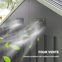 Outsunny 8' x 5.5' Metal Garden Storage Shed, Extra Large Outdoor Tool Storage House w/Lockable Doors, Window, Air Vents, Gray(m-6)