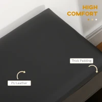 HOMCOM Shoe Bench Entryway Storage Rack with Padded Cushion, Hidden Storage for Hallway, Living Room, Black(m-4)