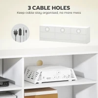 HOMCOM TV Stand with Storage, Modern Entertainment Center with 3 Cabinets and 3 Open Shelves, for TVs up to 85", White(m-6)