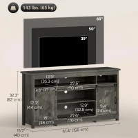 HOMCOM TV Stand with Power Outlets, Sliding Barn Doors and Adjustable Shelves for 72 Inch TVs, Dark Grey(m-3)