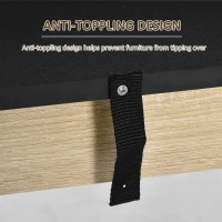 HOMCOM Bar Table Counter Height Dining Table with 3 Storage Shelves for Kitchen, Dining Room, Living Room, Natural(m-6)