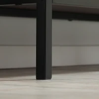 HOMCOM TV Stand for TV up to 50 Inches, TV Cabinet with Door, Open Storage and Drawers, TV Table with Steel Legs, Dark Walunt(m-9)