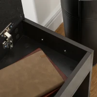 HOMCOM Shoe Bench Entryway Storage Rack with Padded Cushion, Hidden Storage for Hallway, Living Room, Black(m-7)