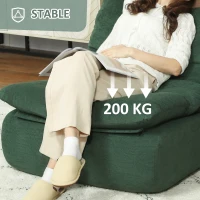 HOMCOM Floor Sofa with Single Piece Ultra High-Density Foam, Armless Floor Chair for Living Room, Bedroom, Home Office, Green(m-6)