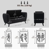 HOMCOM Upholstered Storage Bench with Arms, Modern Ottoman Bench for Bedroom, Entryway, and Living Room, Black(m-3)