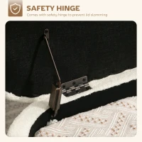 HOMCOM Storage Ottoman with Lift-Up Lid and Steel Legs, 45 Inches Sherpa Fleece Storage Chest for Living Room, Cream White(m-5)