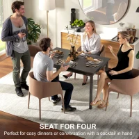 HOMCOM 47" x 30" Dining Table, Farmhouse Dining Room Table with Pine Wood Frame, Space Saving Kitchen Table, Black(m-4)