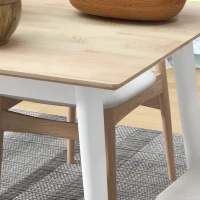 HOMCOM 47" x 30" Dining Table, Farmhouse Dining Room Table with Pine Wood Frame, Space Saving Kitchen Table, Natural(m-7)