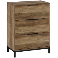 HOMCOM Dresser for Bedroom, 3 Drawer Dresser Tower, Chest of Drawers for Hallway, Entryway, Closet, Natural(m-11)