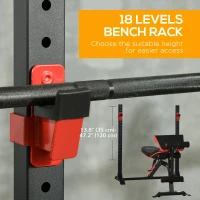 Soozier Adjustable Weight Bench with Squat Rack, Preacher Curl Pad and Leg Developer, Home Gym Bench for Full Body Workout(m-6)