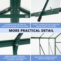 Polycarbonate Walk-in Greenhouse with Sliding Door and Adjustable Roof, Hothouse with Duty Aluminum Frame, 75'' L x 122.5'' W x 77'' H, Green(m-4)