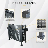 Outdoor Metal Privacy Fence Cover with Galvanized Plate, Privacy Shield Perfect for Air Conditioner Units, 48'' L x 22'' W x 48'' H, Charcoal(m-4)