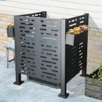 Outdoor Metal Privacy Fence Cover with Galvanized Plate, Privacy Shield Perfect for Air Conditioner Units, 36'' L x 36'' W x 44.5'' H, Charcoal(m-1)