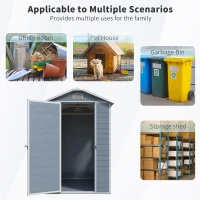Resin Outdoor Storage Shed Kit with Pad-Lockable Door and Air Vents, Outbuilding for Garden Hobbyists, 52.5'' L x 76.5'' W x 78.5'' H, Grey(m-5)