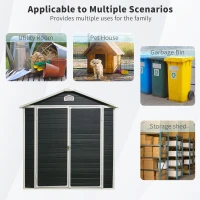 Resin Outdoor Storage Shed Kit with Pad-Lockable Double Doors, Storage Hut with Heavy-Duty Construction, 75'' L x 95.5'' W x 82.5'' H, Black(m-5)