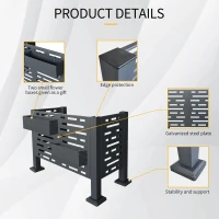 Metal Air Conditioner Privacy Fence with 3 Concealment Panels, Privacy Shield Perfect for Air Conditioner Units, 40'' L x 20'' W x 30'' H, Charcoal(m-4)