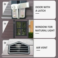 Resin Outdoor Storage Shed with Floor, Lockable Door and Windows, Outbuilding for Garden Hobbyists, 96'' L x 75'' W x 85'' H, Brown(m-6)