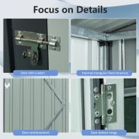 Outdoor Metal Storage Shed with Transparent Panel, Galvanized Construction, Storage Hut ideal for Backyard, 64.5'' L x 43.5'' W x 71.5'' H, Gray(m-6)