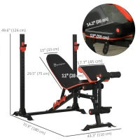 Soozier Adjustable Weight Bench with Squat Rack, Preacher Curl Pad and Leg Developer, Home Gym Bench for Full Body Workout(m-3)