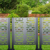 Outdoor Metal Privacy Fence Cover with Galvanized Plate, Privacy Shield Perfect for Air Conditioner Units, 36'' L x 36'' W x 44.5'' H, Charcoal(m-7)