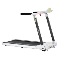 Portable Compact Treadmill with 3.5HP Motor, Bluetooth Speaker, Foldable Running Machine for Home Gym, 61.5" L x 24.5" W x 45.5" H, White(m-12)