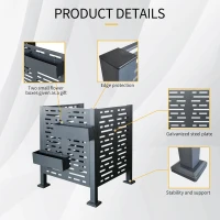 Outdoor Metal Privacy Fence Cover with Galvanized Plate, Privacy Shield Perfect for Air Conditioner Units, 36'' L x 36'' W x 44.5'' H, Charcoal(m-4)