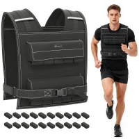 Soozier 44LBS Adjustable Weighted Vest, Weight Vest with Reflective Strips, Snug Fit for Men Women Running Strength Training(m-11)