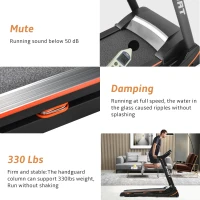 Folding Electric Treadmill with 3.5HP Motor, Incline and LCD Display, Running Machine Ideal for Home Use, 56.5'' L x 21.5'' W x 48'' H, Black(m-7)
