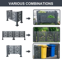 Metal Air Conditioner Privacy Fence with 3 Concealment Panels, Privacy Shield Perfect for Air Conditioner Units, 40'' L x 20'' W x 30'' H, Charcoal(m-5)