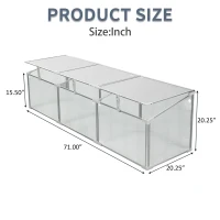 Polycarbonate Greenhouse with Sturdy Aluminium Structure, Polycarbonate Plant House with Openable Top, 71" L x 20.5" W x 20.5" H, Silver(m-3)