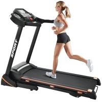 Folding Electric Treadmill with 3.5HP Motor, Incline and LCD Display, Running Machine Ideal for Home Use, 56.5'' L x 21.5'' W x 48'' H, Black(m-2)