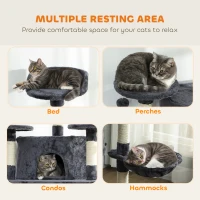 PawHut 79" Scratching Kitten Tree Condo Kitten Scratch Activity Center Toys Dark Grey(m-4)