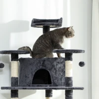 PawHut 79" Scratching Kitten Tree Condo Kitten Scratch Activity Center Toys Dark Grey(m-7)