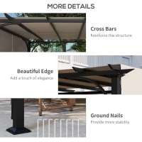 Outsunny 10' x 10' Patio Pergola with Weather-Resistant Steel Frame, Backyard Sun Shade Canopy Cover Shelter for Porch Party, Garden, Grill Gazebo, Beige(m-6)