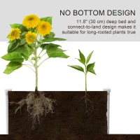 Outsunny 47" x 35" x 12" Raised Garden Bed, Planter Box, Above Ground Garden for Flowers, Herb, Vegetables, Dark Grey(m-4)