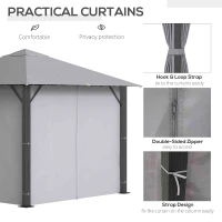 Outsunny 10' x 10' Patio Gazebo Outdoor Aluminum Frame Canopy Shelter with Curtains, Vented Roof for Garden, Lawn, Backyard and Deck, Grey(m-5)