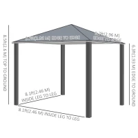 Outsunny 10' x 10' Soft Top Outdoor Gazebo Steel Frame Mesh Curtain Sidewalls(m-3)
