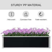 Outsunny 47" x 35" x 12" Raised Garden Bed, Planter Box, Above Ground Garden for Flowers, Herb, Vegetables, Dark Grey(m-6)