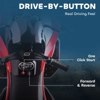 Qaba 12V Kids ATV with Suspension Wheels, Soft Start, LED Lights, Music, Red(m-7)