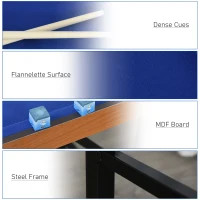 Soozier 54.3"L Mini Pool Table Portable Billiard Table Includes Cues, Ball, Chalk, Rack, Blue(m-6)