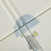 Qaba Foldable Baby Plat Mat, 77" x 58" Kids Floor Mat for Crawling and Learning, Track & Elephant Theme(m-10)