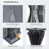 Outsunny 10' x 10' Soft Top Outdoor Gazebo Steel Frame Mesh Curtain Sidewalls(m-5)