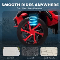 Qaba 12V Kids ATV with Suspension Wheels, Soft Start, LED Lights, Music, Red(m-5)