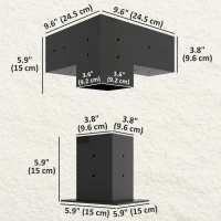 Outsunny 8PCS Pergola Kit, Pergola Brackets with 3-Way & 4-Way Corner Brackets for 4"x4" (Actual 3.6"x3.6") Lumber(m-3)
