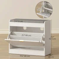 HOMCOM Shoe Storage with Seat, Upholstered Hallway Bench, Shoe Bench with Flip Drawer and Vent for 5 Pairs of Shoes(m-3)