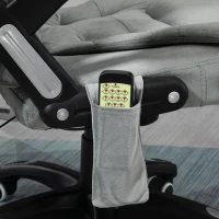 Vinsetto High Back Chair with 6 Point Reclining Backrest Padded Armrest Grey(m-12)