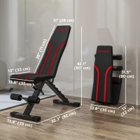 Soozier Adjustable Weight Bench, Foldable Workout Bench with Multi-Angle Seat and Back, Flat or Incline Bench for Home Gym(m-3)
